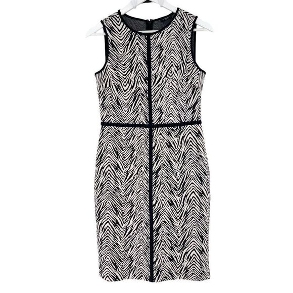 Ann Taylor‎ Size 2 Zebra Print Knit Shift Dress Career Business - Picture 1 of 9